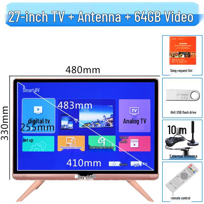 Compact Wireless Digital TV with WiFi and Terrestrial Signal for Seniors - Perfect for Watching Shows, Singing, and Square Dancing