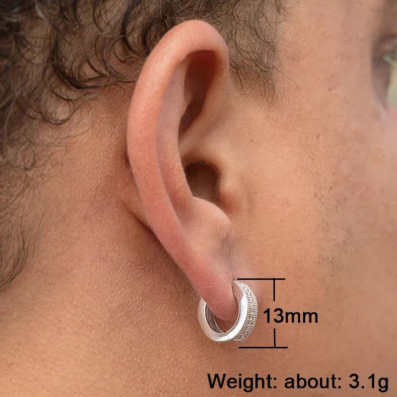 Fashion Unisex Circle Earrings for Daily Wear Brilliant Zirconia Ear Loop Female/male Versatile Silver Color Accessories