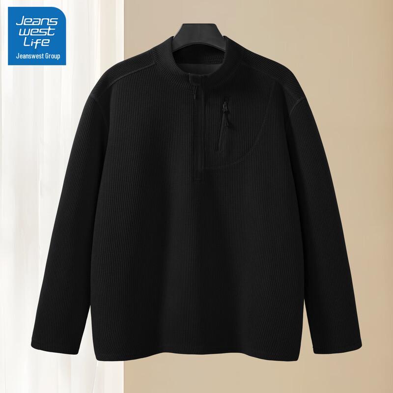 

JEANSWEST LIFE Men s Casual Half-High Collar Pullover Sweatshirt 2025 3XL