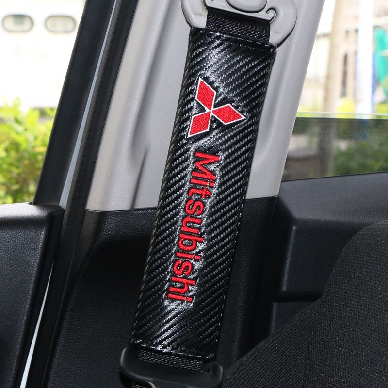 2 Stück Kohlefaser-Schutzhülle für Mitsubishi Asx Lancer Outlander Pajero Ralliart Baumwolle Auto-Styling-Zubehör