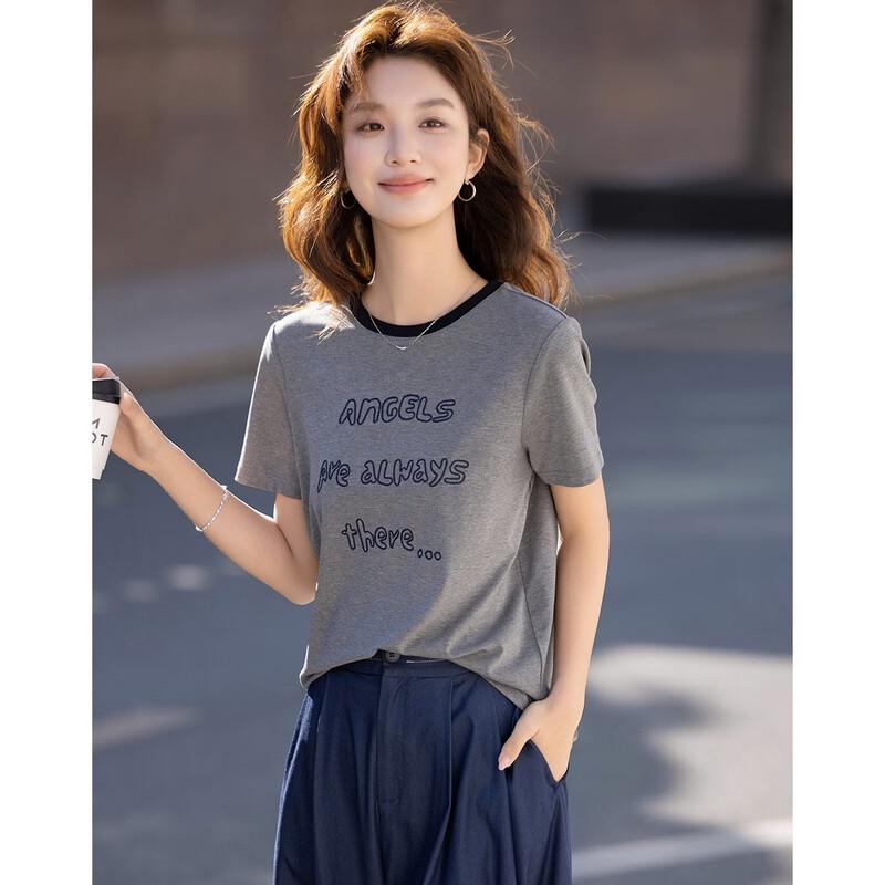 Demana Casual Letter Print Short Sleeve T-Shirt M