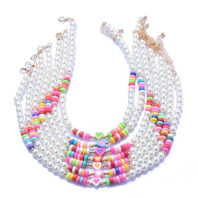 Exaggerated Bohemian Handmade Beaded Pearl Clavicle Chain Colored Rice Bead Splicing Necklace Female