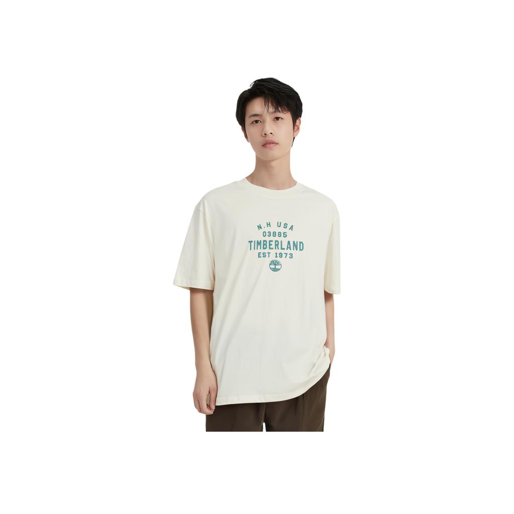 Timberland Casual Breathable Short Sleeve T-Shirt Men Tops Vintage-White A42W5-CM9