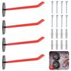4Pcs Heavy Duty Metal Hook Non-Slip Heavy Duty Wall Hook Organizer Kitchen Organizer Wall Hanger Garage Garden Tire Ladder Tool
