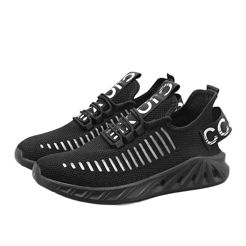Casual mesh men's sports style fashion fly-woven shoes outdoor single shoes large size breathable running men's shoes