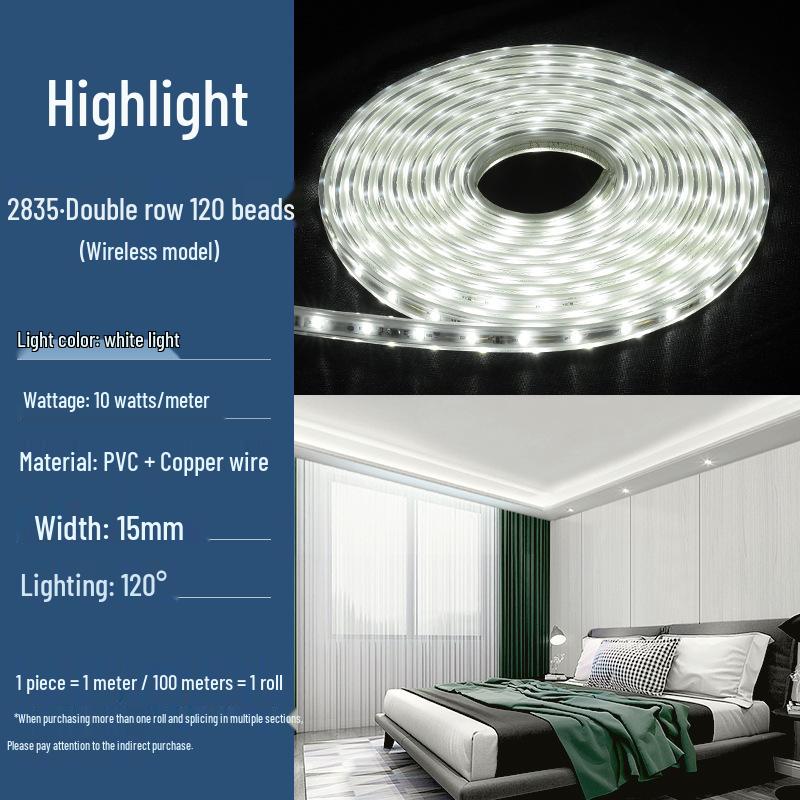 FSL LED Light Strip: Super Bright, Waterproof, Energy-Saving, Wire-Free SMD Soft Lighting for Living Room Ceiling.