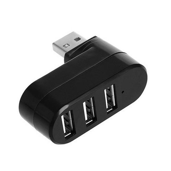 

Мини вращающийся USB 2.0 HUB - 3-портовый разветвитель для ноутбука чёрный