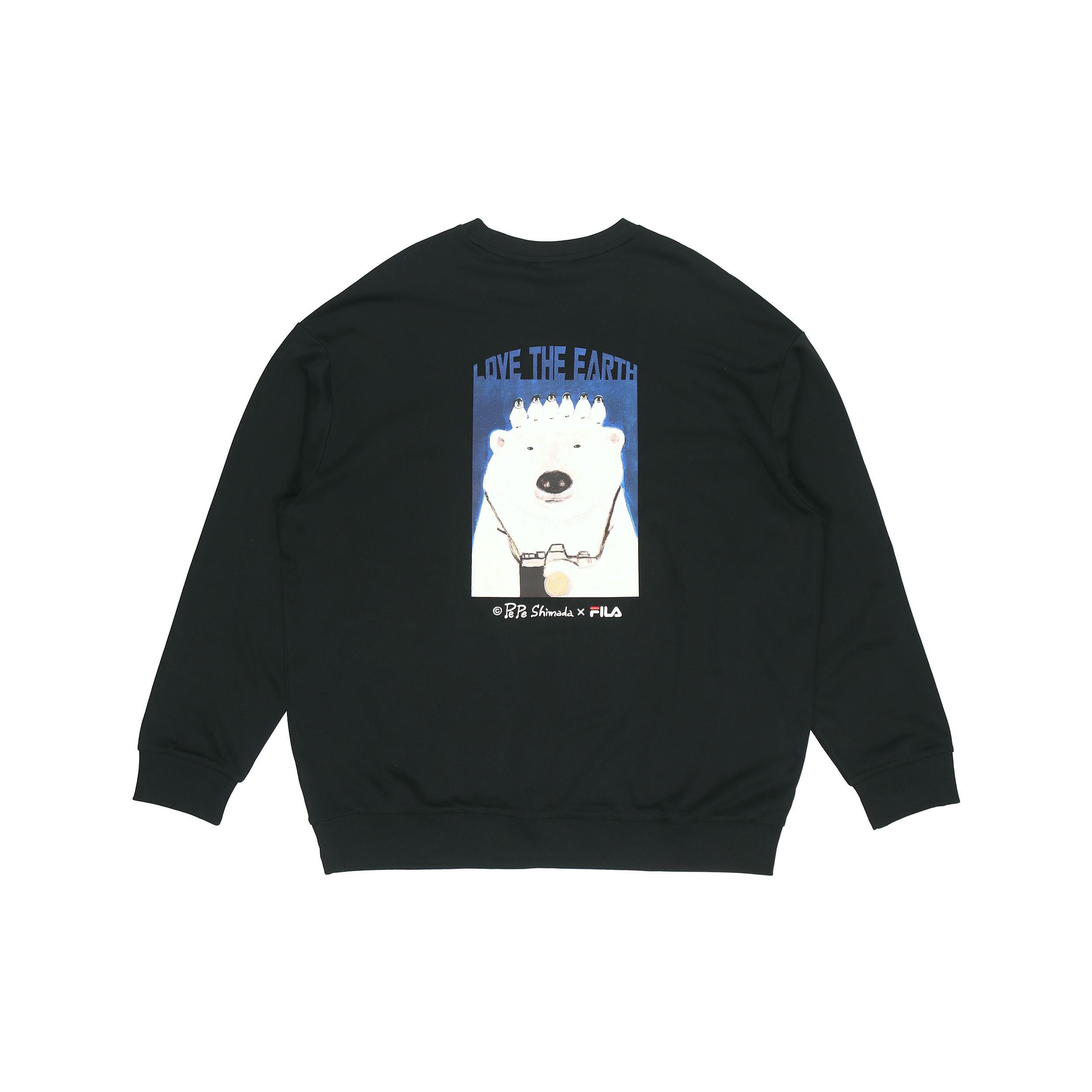 FILA Sweatshirts Men s Black Crew Neck Moderate Regular F11M133297F-BK XL