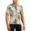 Men's Short Sleeve Cycling Jersey Breathable Quick Dry Half Zip Round Neck Printed Sports Shirt Lightweight Performance Top for Biking