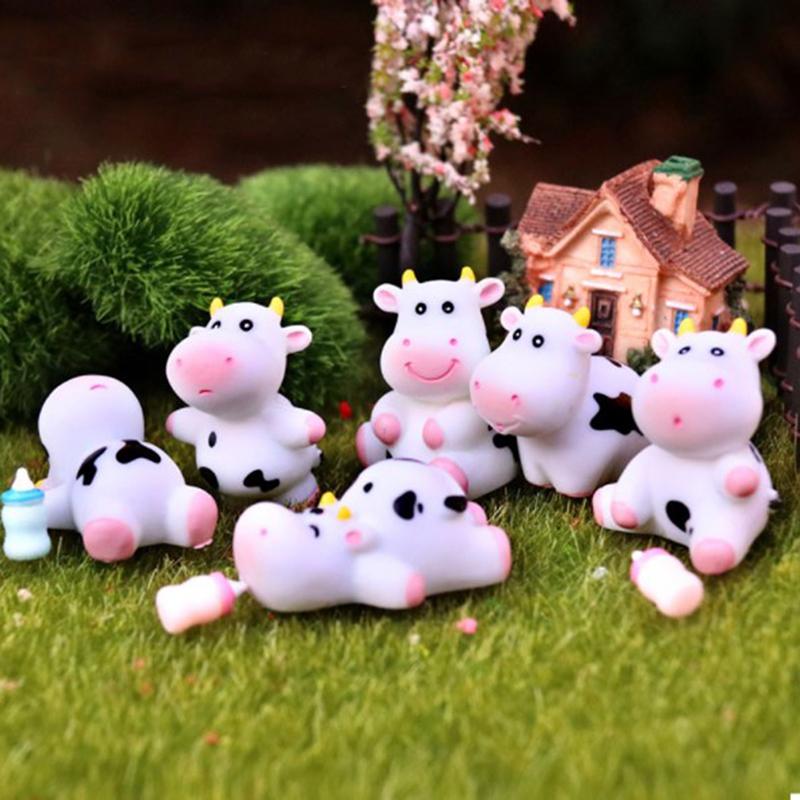 Mini Statue Cow Milk Bottle Micro Landscape Ornaments New Year Home De MJ Mini Statue Cow Milk Bottle Micro Landscape Ornaments New Year Home De MJ