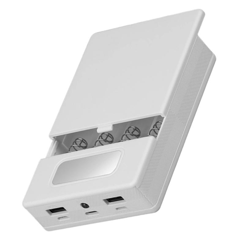 Chargers Pack Shell 18650 Battery Box Case with LED Light & Indicator for Cellphone Fast Charging Portable Battery Holder