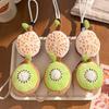 Creative Cartoon Fruit and Vegetable Keychain: Cute Kiwi and Dragon Fruit Plush Pendant Ornament