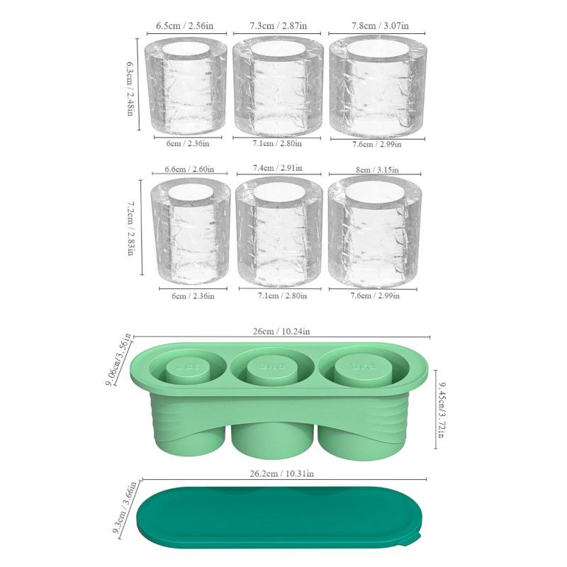 Summer Ice Cube Mould Trays Reusable for Stanley Tumblers Silicone Ice Making Beverage Cup Maker Ice Mold for Drink Juice Coffee
