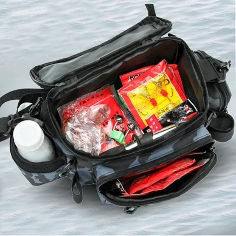 Fishing Tackle Backpack Lure Box Gear Storage Bag Fanny Pack for Men Fly Fishing Backpack with Rod Holder Sling Shoulder Bag