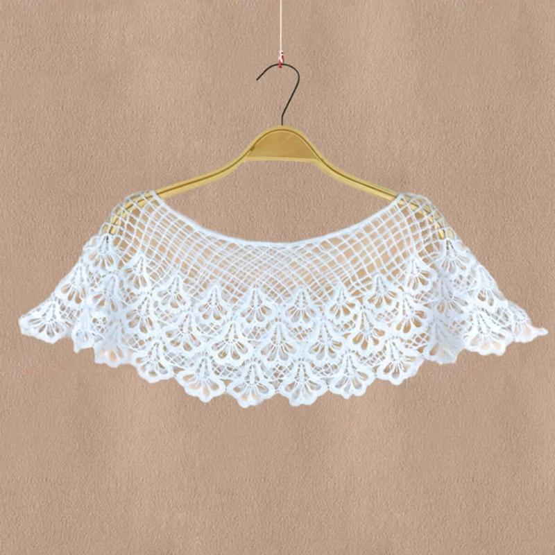 Women's Fashionable Lace Capelet with Embroidery Hollow out False Half Shirt Collar Neck for Special Occasion