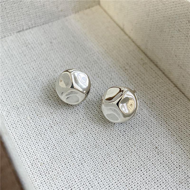 

Каффы для ушей в виде текстурированного круглого шарика из стерлингового серебра 925 пробы - Винтажные минималистичные трендовые серьги S925 Silver