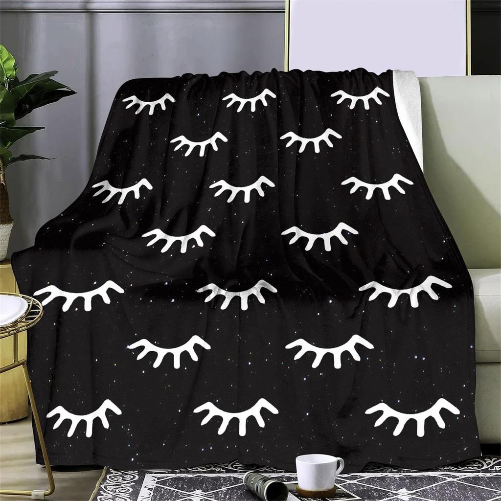 Eyelash Blanket Flannel Digital Print Blanket Warm Lunch Break Blanket Gift Blanket