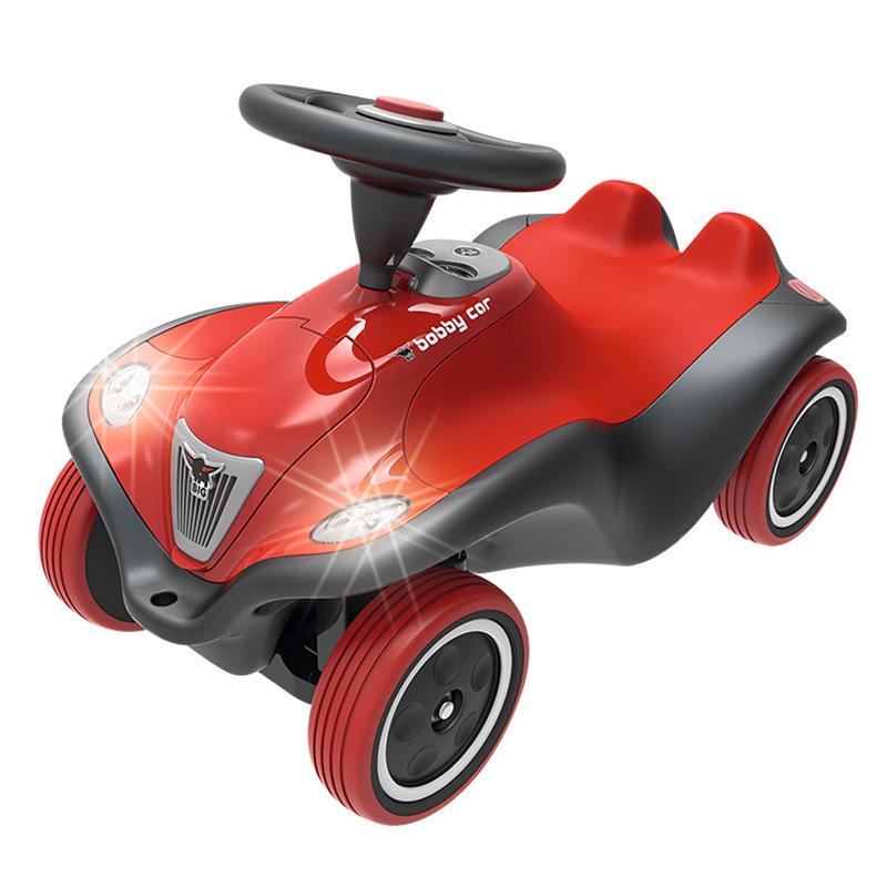 German BIG Bobby Car: New Generation Walker, Glider, Twist Car with Backrest and Sit-On Toy Accessories.