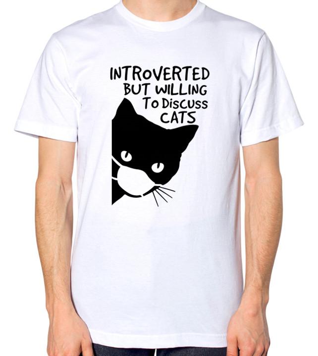 

Introverted But Willing To Discuss Cats Unisex T-Shirt S