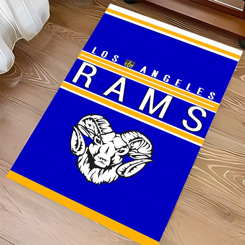 Los Angeles Rams Logo Print Area Rug - Soft, Washable Non-Slip Indoor Mat for Office Chairs, Living Room, Home Office Decorative Rug