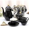 22 pcs Porcelain Tea Set for 6, Luxury British Style Tea/Coffee Cup Set with Golden Trim, Beautiful Tea Set for Women