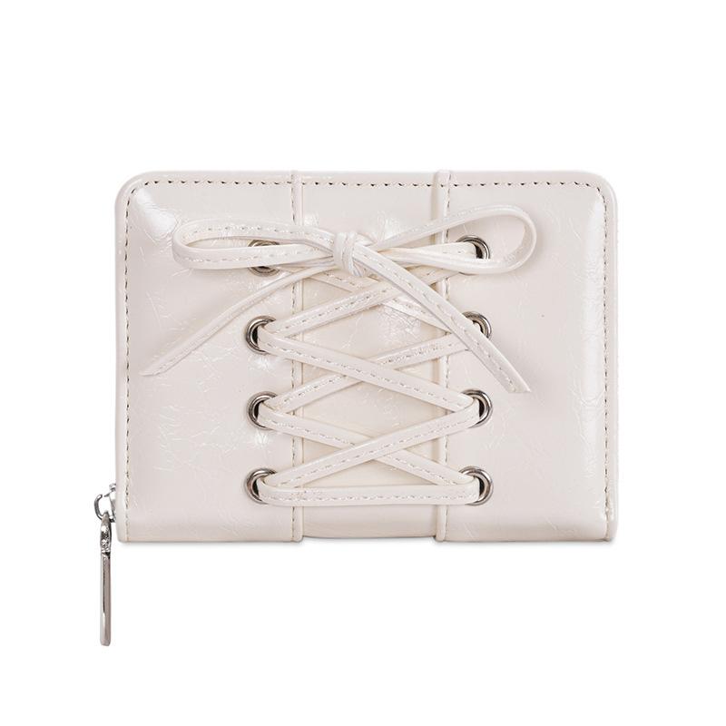 

Korean Style Ribbon Bow Wallet Women Large Capacity Multi Card Slots Ultra Thin PU Leather Card Holder Travel Coin Purse