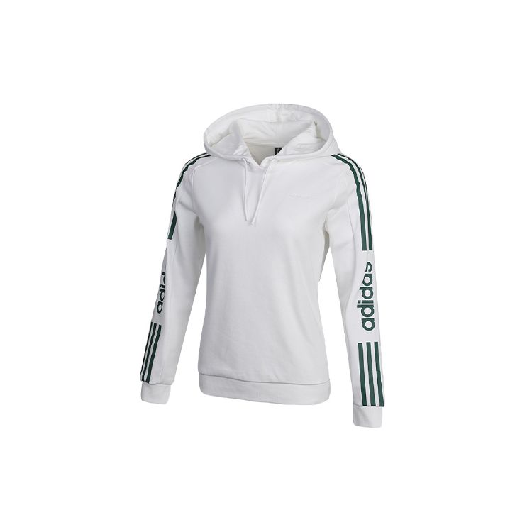 Adidas Neo W Base Sweat Hoodie Logo Striped Print Pullover Women Hoodies White GC9906