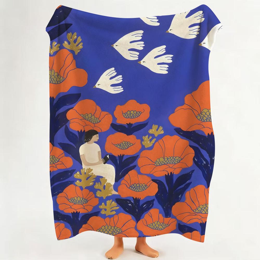 Illustrator V Virginie Cognet Throw Flannel Throw Blanket Suitable for Sofa Living Room Bedroom
