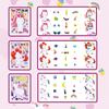 12Sheets Rainbow Horse Children DIY Puzzle Sticker Games Unicorn Birthday Party Make A Face Funny Assemble Jigsaw Stickers Gifts