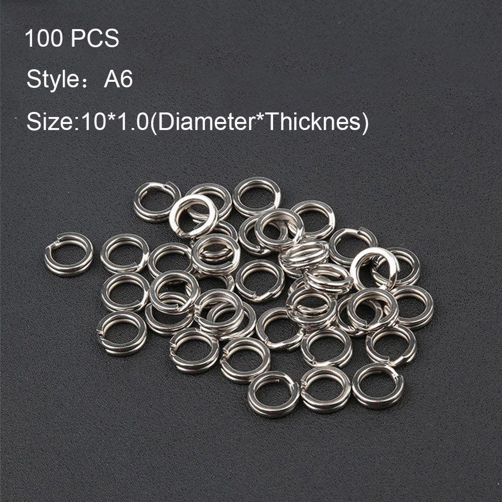 100 Stück Heiß Langlebiges Vorfach Edelstahl Angel Sprengringe Fischverbinder Wirbel Einhänger