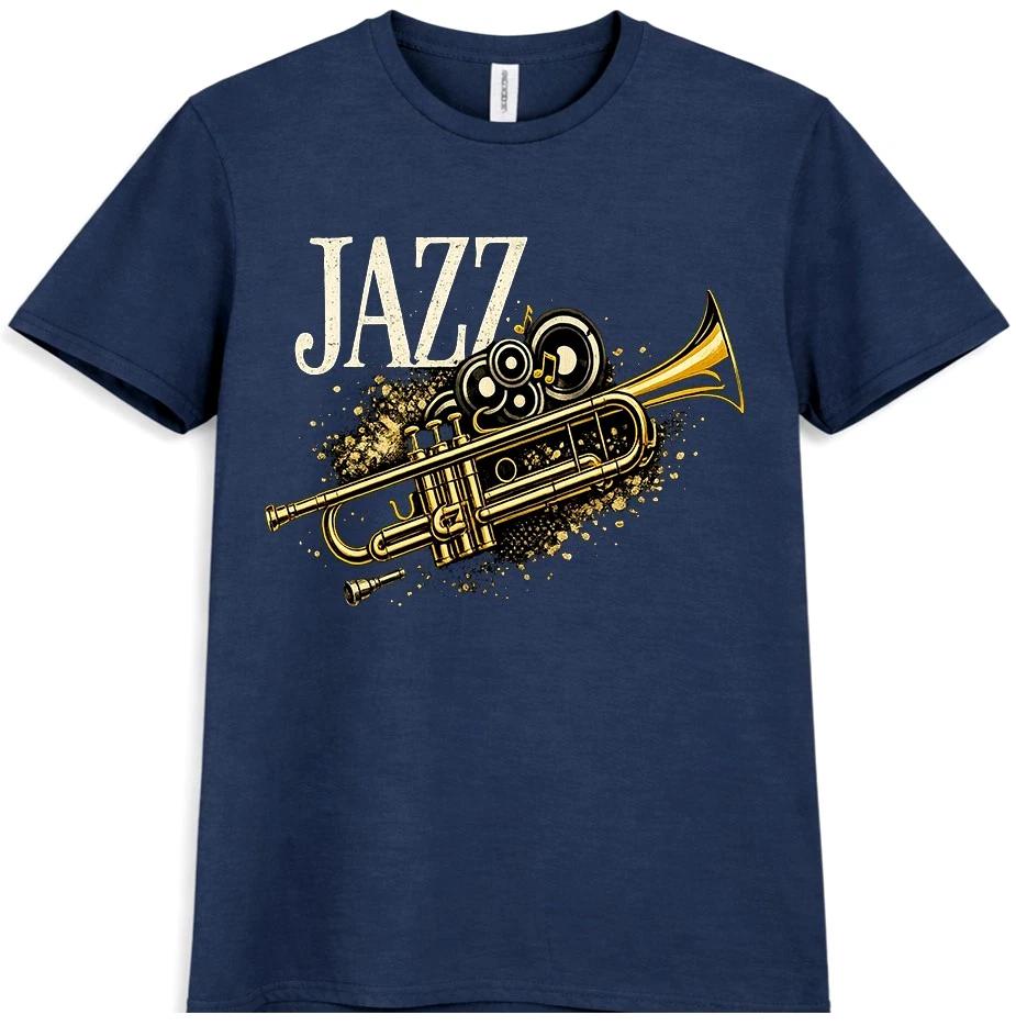 Jazz Trumpet T Shirt Musician Brass Instrument Graphic Tee Jazz Band Shirt M