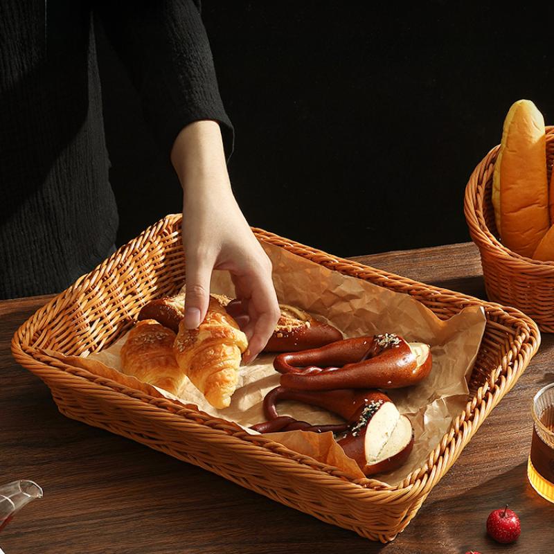 Imitation Rattan Dessert Plate, Living Room Home Cake Rack, Snack Display Plate, Ladies' Exquisite Afternoon Tea, Cute Plate