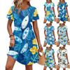 Dresses For Women Short Sleeve Print Round Neck Casual Dresses Waist Dress With Pockets