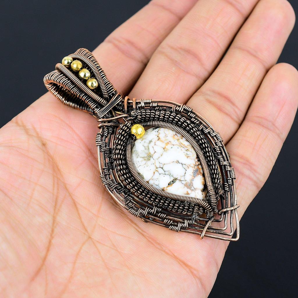 Wild Horse Pendant Gemstone Jewelry, 999 Copper Wire Wrapped Handmade Pendant, Latest Design Jewelry