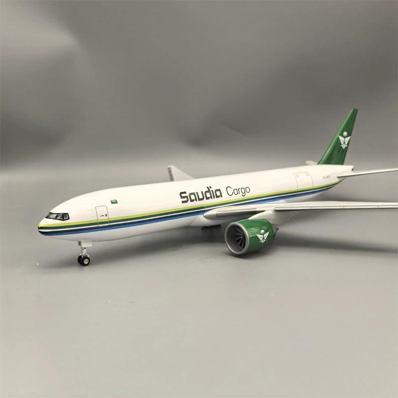B777 Aircraft Model 47cm Airplane 777 Saudi Cargo Airways Airlines Model W Wheels Plane Collection Display Decoration Airplane