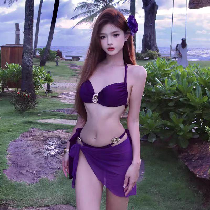 

Элитный фиолетовый купальник Pure Desire для маленькой груди - Идеально для островного отдыха и горячих источников Large фиолетовый