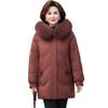 Women's 2025 New Style Mid-Length Winter Down Jacket with Fox Fur Collar for Middle-Aged and Elderly