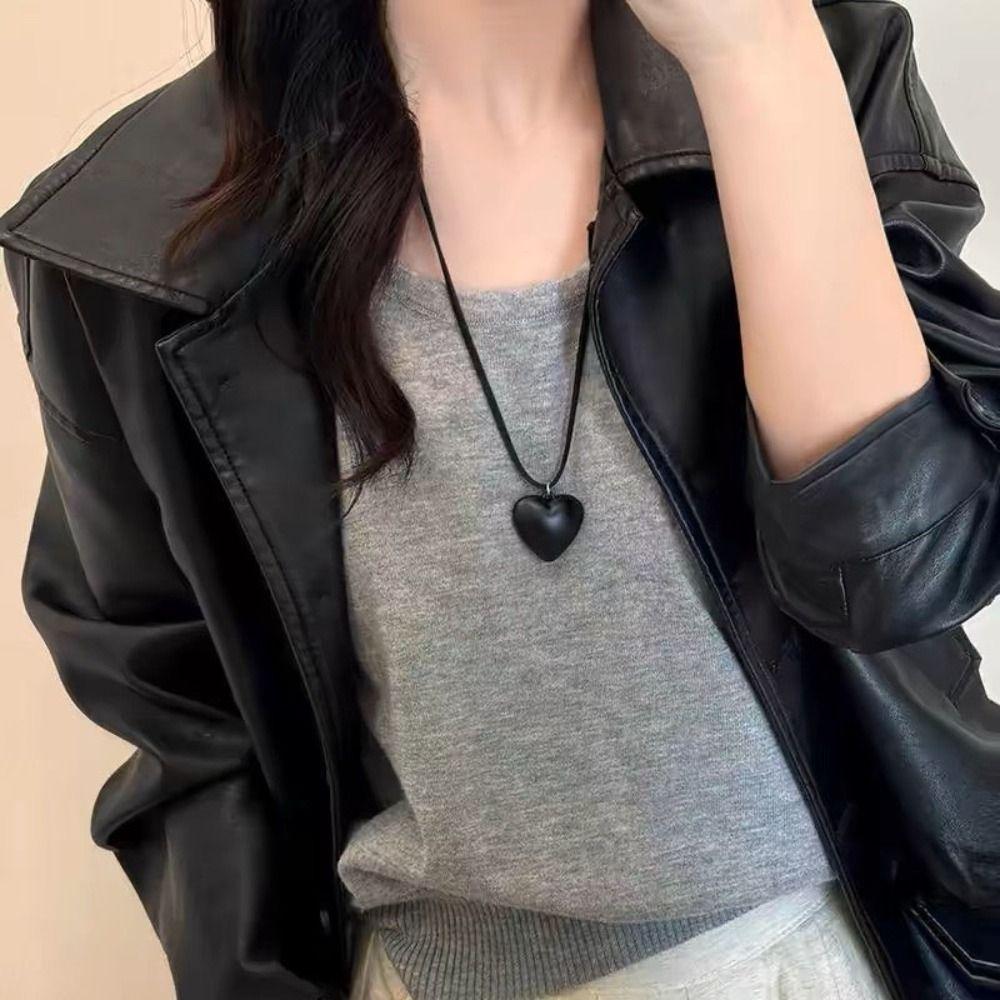 Charms Rope Chain Necklace Korean Style Sweater Chain Creative Love Pendant Necklace  Girl