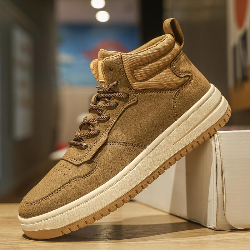 Fashion Mens Outdoor Desert Boots High Top Lace-Up Sports Shoe Fashion Casual Travel Shoes Men Leather Comfortable Soft Soled Ankle Boot