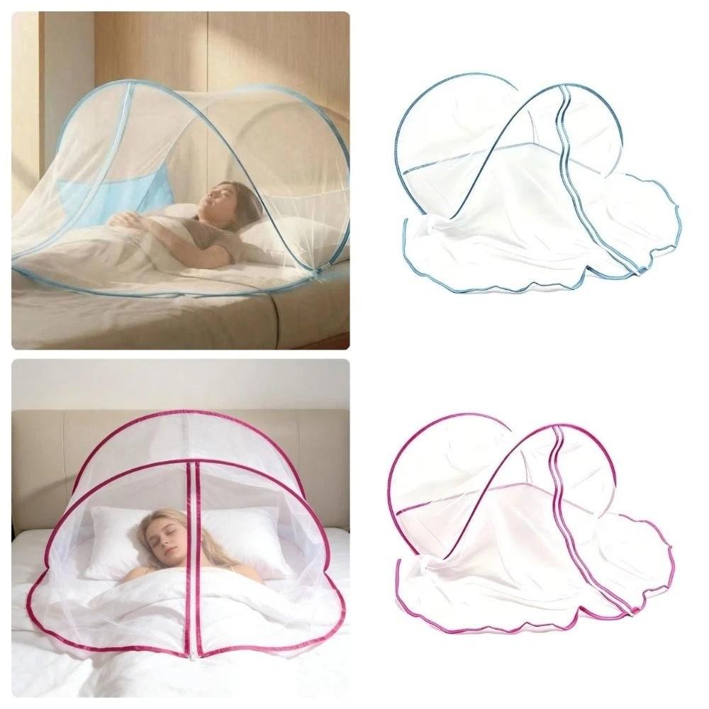 Foldable Pop-Up Bed Mosquito Net With Zipper Breathable Folding Mosquito Net Insect Protection No Installation Required