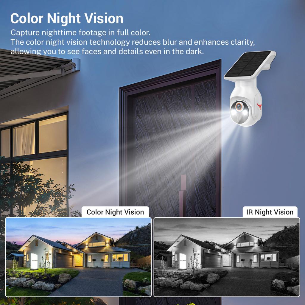 Solar Monitoring Camera Outdoor Monitor Household High-Definition Camera For Monitoring