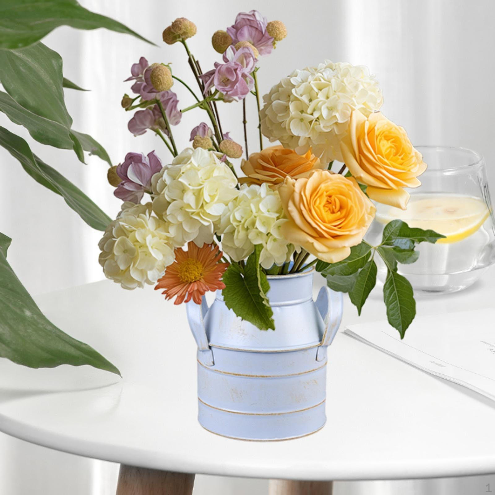 

Цветочное ведро, ваза для цветов, железный горшок, молочный бидон, кувшин для патио, центральные украшения стола синий