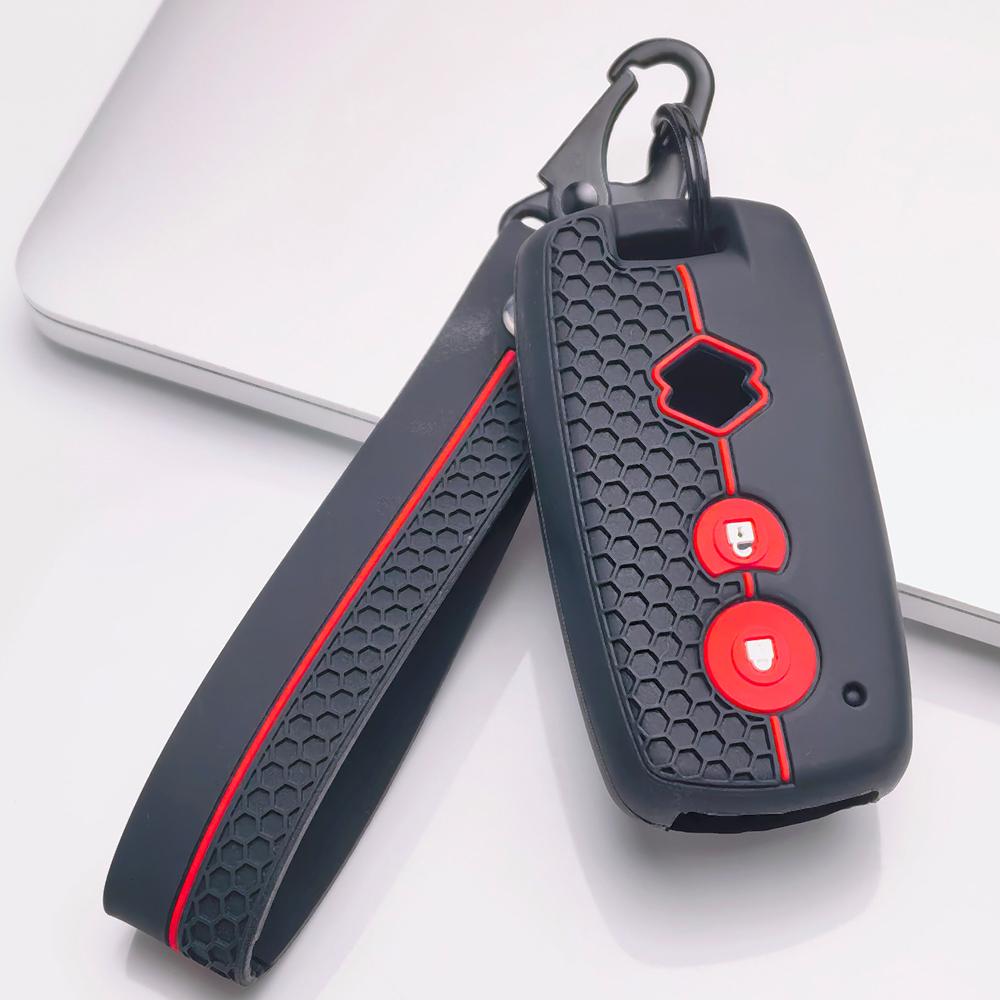 Key Case Cover for Suzuki Swift SX4 Grand Vitara Jimny Wagon Alto Splash with Keychain Anti-Scratch Guard Shockproof Protection Soft Grip Texture