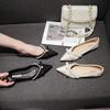 Summer Temperament Pointed Single Shoes Women'S Flat Bottom Evening Wind Versatile Large Size Women'S Shoes 41-43 Gentle Wind