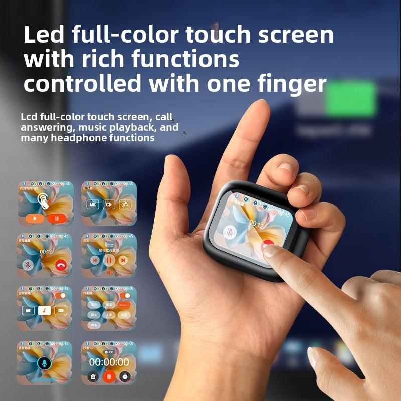Touch Screen Noise Cancelling Bluetooth 5.4 Headset for Travel & Work