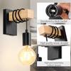 Retro Wooden Wall Light Vintage Industrial Wall Sconce Light Indoor Rustic Wall Lighting Fixture for Living Room Stair Hallway