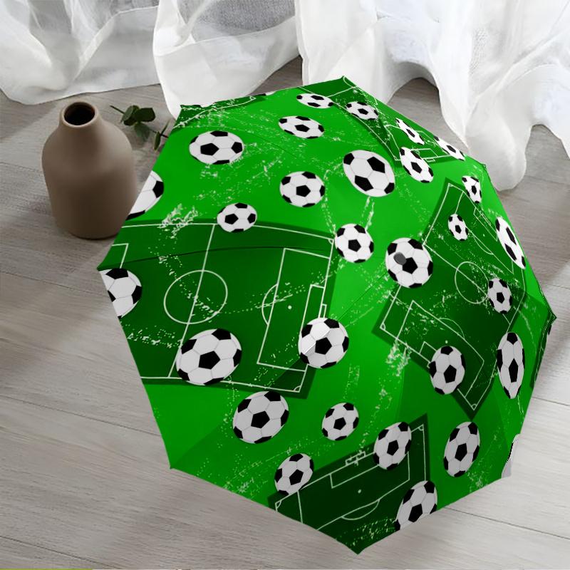 Football-Themed Automatic Umbrella, Lightweight And Easy to Carry, Featuring 8 Ribs. Ideal for Outdoor Adventures, Everyday Us