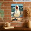 2D Flat, Retro Screaming Seagull Metal Sign - Durable Aluminum Coastal Beach Decor, Beach House Decor, Coastal Kitchen, Nautical Themed Room, Patio