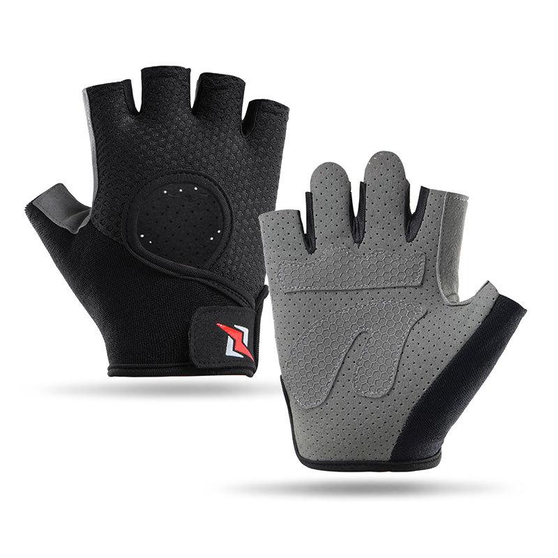 Men's and women's yoga gym sports outdoor half finger non-slip mesh back hole