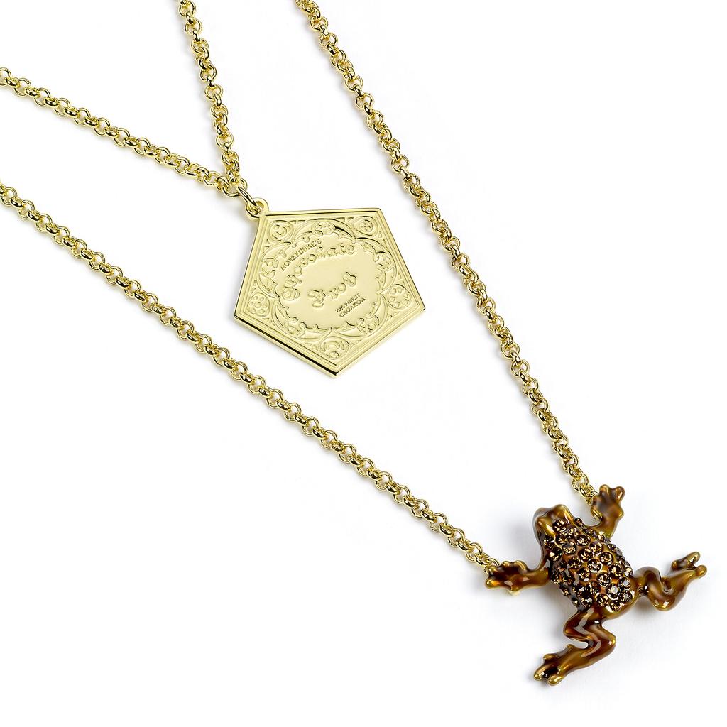 Harry Potter Sterling Silver Chocolate Frog Necklace with Crystal Elements